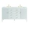 James Martin Vanities 60'' Double Vanity, Bright White w/ 3 CM Ethereal Noctis Quartz Top 485-V60D-BW-3ENC - alternate 1